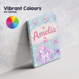 Personalised Name Cute Pastel Unicorn Custom Modern Room Accent Creative Decorator Style Canvas Wall Art Print Decor Picture Ready to Hang