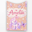 Cute Pastel Unicorn Butterfly Candy Stars Peach Background Seamless  Personalised Custom Name Super Soft Fleece Blanket Bed Sofa Throw