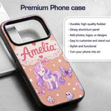 Cute Pastel Unicorn Butterfly Candy Stars Peach Custom Name Protective Phone Case Mobile Cover Durable Everyday Smartphone Shock Resistant