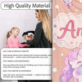 Cute Pastel Unicorn Butterfly Candy Stars Peach Background Seamless  Personalised Custom Name Super Soft Fleece Blanket Bed Sofa Throw