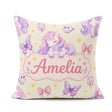 Custom Name Pastel Unicorn Candy Stars Cream Background Seamless Square Filled Cushion Throw Pillow Sofa Bed Home Decor Zip Washable UK Made
