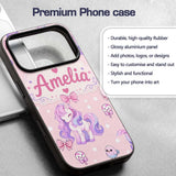 Cute Pastel Unicorn Butterfly Candy Stars Blush Custom Name Protective Phone Case Mobile Cover Durable Everyday Smartphone Shock Resistant