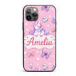 Cute Pastel Unicorn Butterfly Candy Stars Rose Custom Name Protective Phone Case Mobile Cover Durable Everyday Smartphone Shock Resistant
