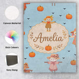 Personalised Name Cute Autumn Scarecrow Custom  Modern Room Accent Elegant Feature Canvas Wall Art Print Decor Picture Ready to Hang