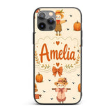 Cute Autumn Scarecrow Pumpkin Birds Seamless Custom Name Protective Phone Case Mobile Cover Durable Everyday Smartphone Shock Resistant