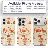 Cute Autumn Scarecrow Pumpkin Birds Seamless Custom Name Protective Phone Case Mobile Cover Durable Everyday Smartphone Shock Resistant