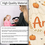 Cute Autumn Scarecrow Pumpkin Birds Seamless Pattern Cream Lovely  Personalised Custom Name Super Soft Fleece Blanket Bed Sofa Throw