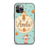 Cute Autumn Scarecrow Pumpkin Birds Seamless Custom Name Protective Phone Case Mobile Cover Durable Everyday Smartphone Shock Resistant