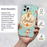 Cute Autumn Scarecrow Pumpkin Birds Seamless Custom Name Protective Phone Case Mobile Cover Durable Everyday Smartphone Shock Resistant