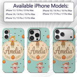 Cute Autumn Scarecrow Pumpkin Birds Seamless Custom Name Protective Phone Case Mobile Cover Durable Everyday Smartphone Shock Resistant