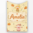 Cute Autumn Scarecrow Pumpkin Birds Seamless Pattern Beige Lovely  Personalised Custom Name Super Soft Fleece Blanket Bed Sofa Throw