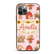 Cute Autumn Scarecrow Barn Flowers Printed Design Custom Name Protective Phone Case Mobile Cover Durable Everyday Smartphone Shock Resistant