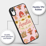Cute Autumn Scarecrow Barn Flowers Printed Design Custom Name Protective Phone Case Mobile Cover Durable Everyday Smartphone Shock Resistant