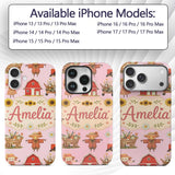 Cute Autumn Scarecrow Barn Flowers Printed Design Custom Name Protective Phone Case Mobile Cover Durable Everyday Smartphone Shock Resistant