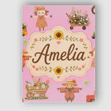 Personalised Name Cute Autumn Scarecrow Custom  Modern Room Accent Elegant Feature Canvas Wall Art Print Decor Picture Ready to Hang