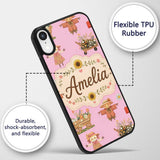 Cute Autumn Scarecrow Barn Flowers Printed Design Custom Name Protective Phone Case Mobile Cover Durable Everyday Smartphone Shock Resistant