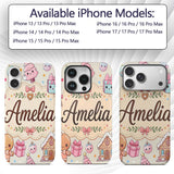 Cute Christmas Gingerbread Candy Printed Design Custom Name Protective Phone Case Mobile Cover Durable Everyday Smartphone Shock Resistant