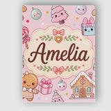 Personalised Name Cute Christmas Gingerbread Custom Bespoke  Contemporary Display Canvas Wall Art Print Decor Picture Ready to Hang