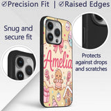 Cute Christmas Gingerbread Candy House Gifts Custom Name Protective Phone Case Mobile Cover Durable Everyday Smartphone Shock Resistant