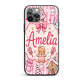 Cute Christmas Gingerbread Candy House Gifts Custom Name Protective Phone Case Mobile Cover Durable Everyday Smartphone Shock Resistant