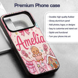 Cute Christmas Gingerbread Candy House Gifts Custom Name Protective Phone Case Mobile Cover Durable Everyday Smartphone Shock Resistant