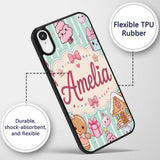 Cute Christmas Gingerbread Candy House Gifts Custom Name Protective Phone Case Mobile Cover Durable Everyday Smartphone Shock Resistant