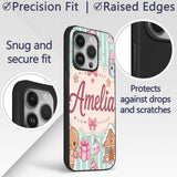 Cute Christmas Gingerbread Candy House Gifts Custom Name Protective Phone Case Mobile Cover Durable Everyday Smartphone Shock Resistant