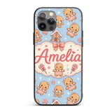 Cute Christmas Gingerbread Candy House Gifts Custom Name Protective Phone Case Mobile Cover Durable Everyday Smartphone Shock Resistant