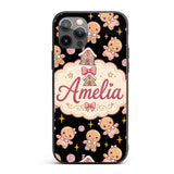 Cute Christmas Gingerbread Candy House Gifts Custom Name Protective Phone Case Mobile Cover Durable Everyday Smartphone Shock Resistant