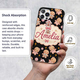 Cute Christmas Gingerbread Candy House Gifts Custom Name Protective Phone Case Mobile Cover Durable Everyday Smartphone Shock Resistant