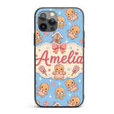 Cute Christmas Gingerbread Candy House Gifts Custom Name Protective Phone Case Mobile Cover Durable Everyday Smartphone Shock Resistant