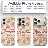 Cute Christmas Gingerbread Candy House Gifts Custom Name Protective Phone Case Mobile Cover Durable Everyday Smartphone Shock Resistant