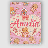 Personalised Name Cute Christmas Gingerbread Custom Bespoke  Contemporary Display Canvas Wall Art Print Decor Picture Ready to Hang