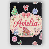Personalised Name Cute Christmas Festive Custom  Unique Gift Idea Elegant Feature Canvas Wall Art Print Decor Picture Ready to Hang