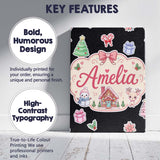 Personalised Name Cute Christmas Festive Custom  Unique Gift Idea Elegant Feature Canvas Wall Art Print Decor Picture Ready to Hang