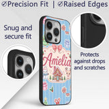 Cute Christmas Festive Stickers Gingerbread House Custom Name Protective Phone Case Mobile Cover Durable Everyday Smartphone Shock Resistant
