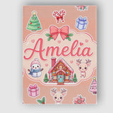 Personalised Name Cute Christmas Festive Custom  Unique Gift Idea Elegant Feature Canvas Wall Art Print Decor Picture Ready to Hang