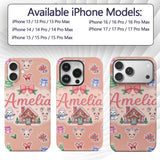 Cute Christmas Festive Stickers Gingerbread House Custom Name Protective Phone Case Mobile Cover Durable Everyday Smartphone Shock Resistant