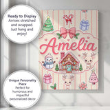 Personalised Name Cute Christmas Festive Custom  Unique Gift Idea Elegant Feature Canvas Wall Art Print Decor Picture Ready to Hang