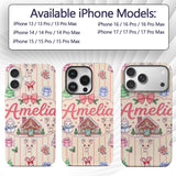 Cute Christmas Festive Stickers Gingerbread House Custom Name Protective Phone Case Mobile Cover Durable Everyday Smartphone Shock Resistant