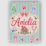 Personalised Name Cute Christmas Festive Custom  Unique Gift Idea Elegant Feature Canvas Wall Art Print Decor Picture Ready to Hang
