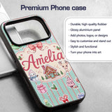 Cute Christmas Festive Stickers Gingerbread House Custom Name Protective Phone Case Mobile Cover Durable Everyday Smartphone Shock Resistant