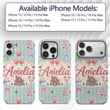 Cute Christmas Festive Stickers Gingerbread House Custom Name Protective Phone Case Mobile Cover Durable Everyday Smartphone Shock Resistant