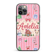 Cute Christmas Festive Stickers Gingerbread House Custom Name Protective Phone Case Mobile Cover Durable Everyday Smartphone Shock Resistant