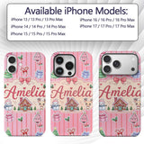 Cute Christmas Festive Stickers Gingerbread House Custom Name Protective Phone Case Mobile Cover Durable Everyday Smartphone Shock Resistant