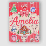 Personalised Name Cute Christmas Festive Custom  Unique Gift Idea Elegant Feature Canvas Wall Art Print Decor Picture Ready to Hang