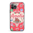 Cute Christmas Festive Stickers Gingerbread House Custom Name Protective Phone Case Mobile Cover Durable Everyday Smartphone Shock Resistant