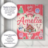 Personalised Name Cute Christmas Festive Custom  Unique Gift Idea Elegant Feature Canvas Wall Art Print Decor Picture Ready to Hang