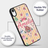 Cute Christmas Festive Stickers Gingerbread House Custom Name Protective Phone Case Mobile Cover Durable Everyday Smartphone Shock Resistant