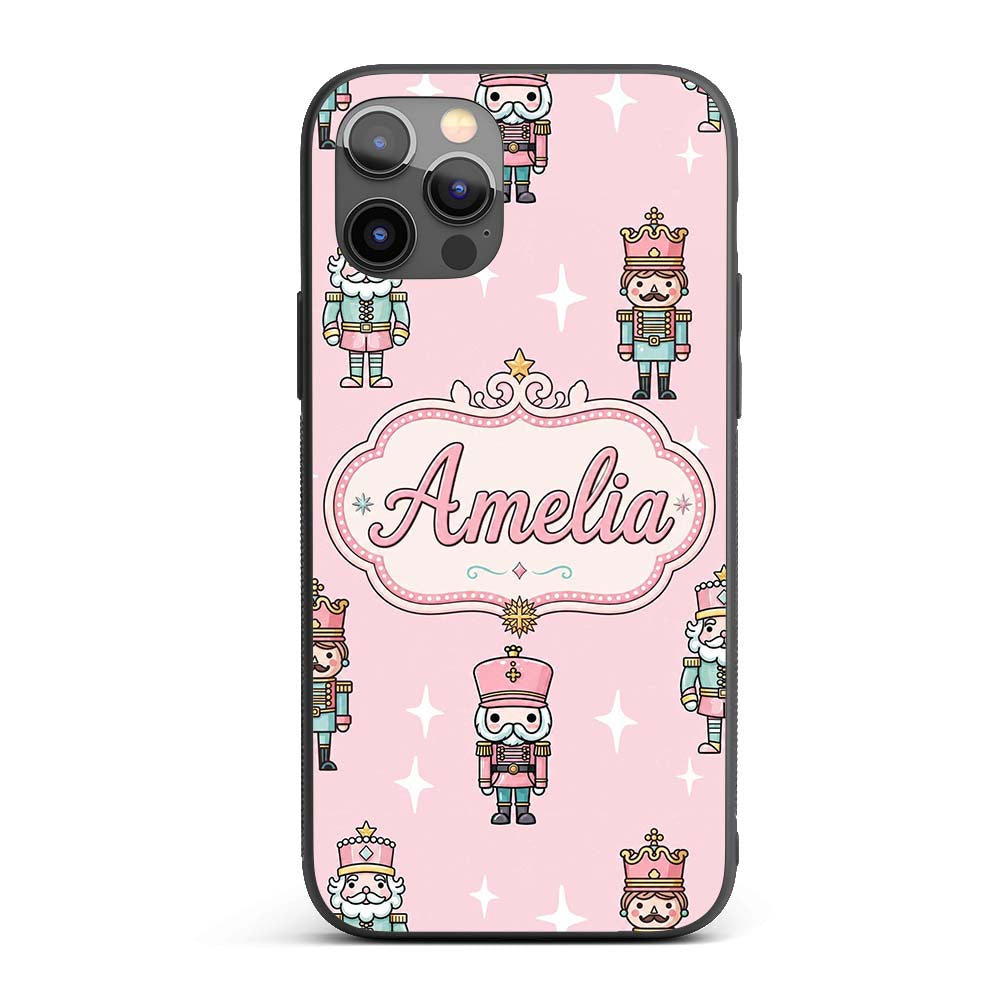 Cute Nutcracker Soldiers Christmas Toy Characters Custom Name Protective Phone Case Mobile Cover Durable Everyday Smartphone Shock Resistant
